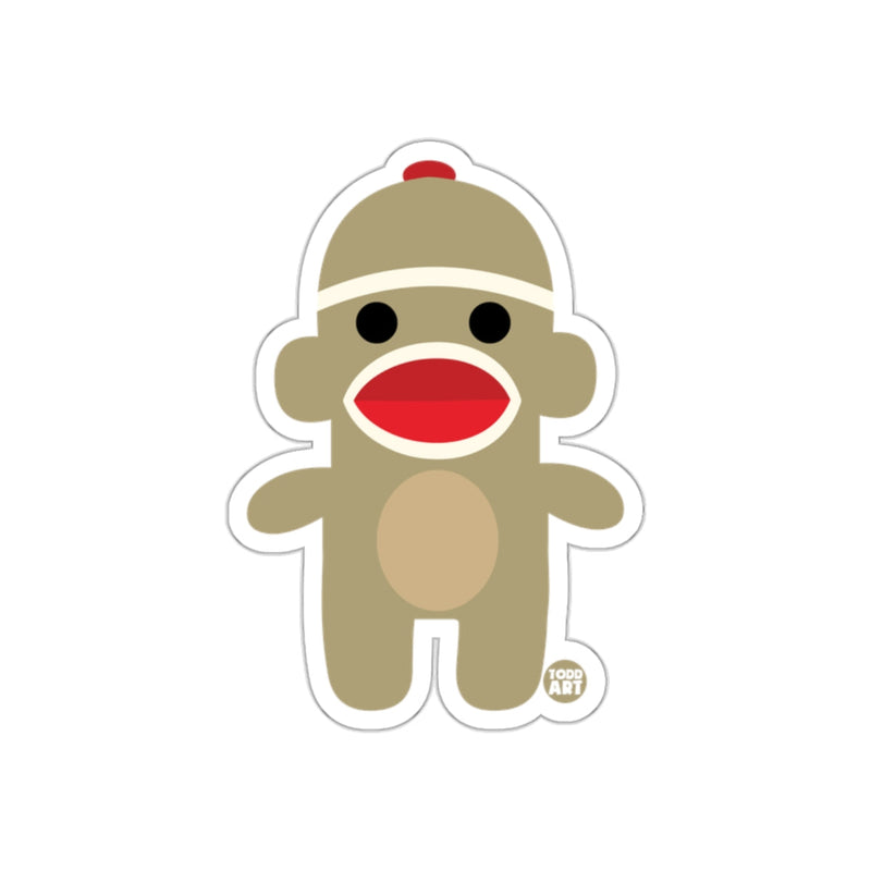 Load image into Gallery viewer, Cute Sock Monkey With Big Red Mouth Sticker
