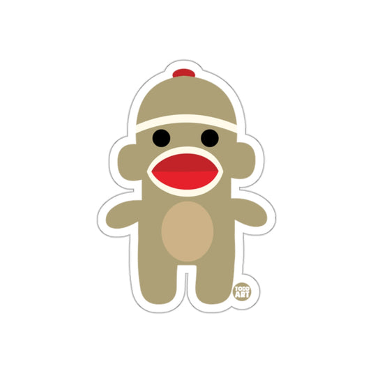 Cute Sock Monkey With Big Red Mouth Sticker