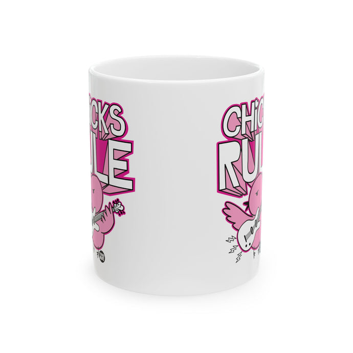 Chicks Rule Guitar Mug, Guitar Chicks Rule Mug, Rocker Chick Mug for Her