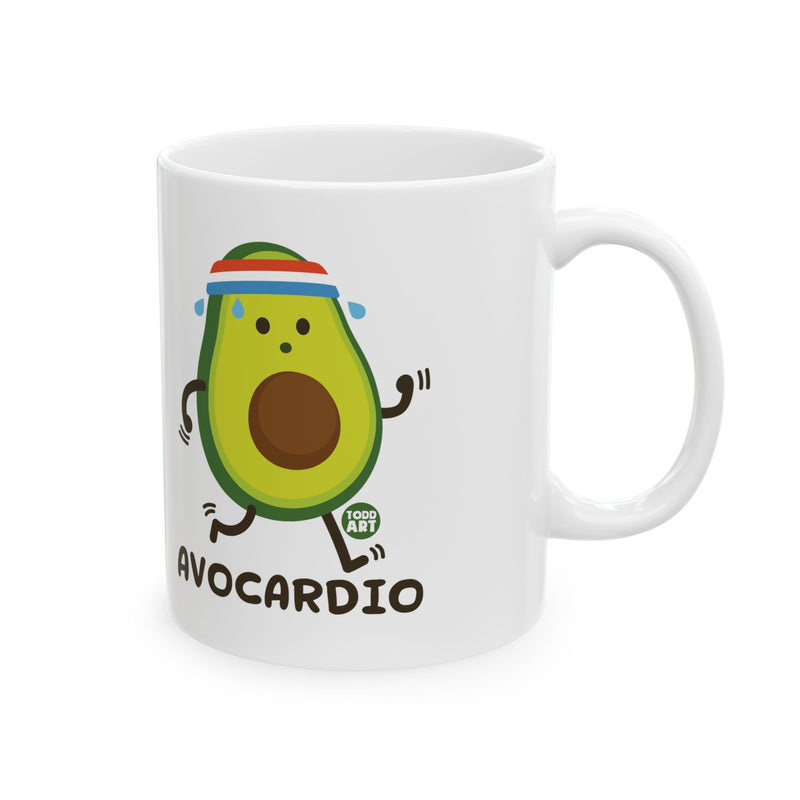 Load image into Gallery viewer, Avocardio Avocado Mug, Funny Avocado Mug, Funny Exercising Avocado Mug
