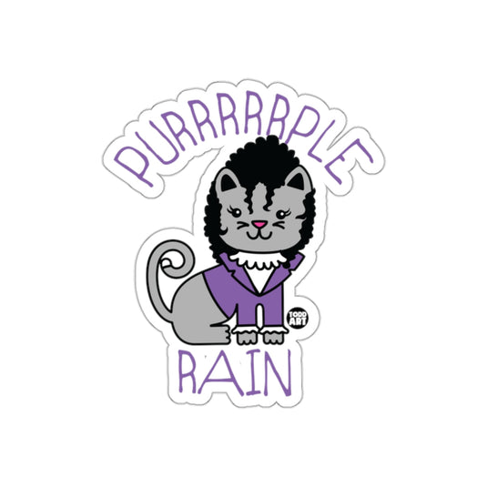 Purrple Rain Themed Cat Sticker Fun and Quirky Design