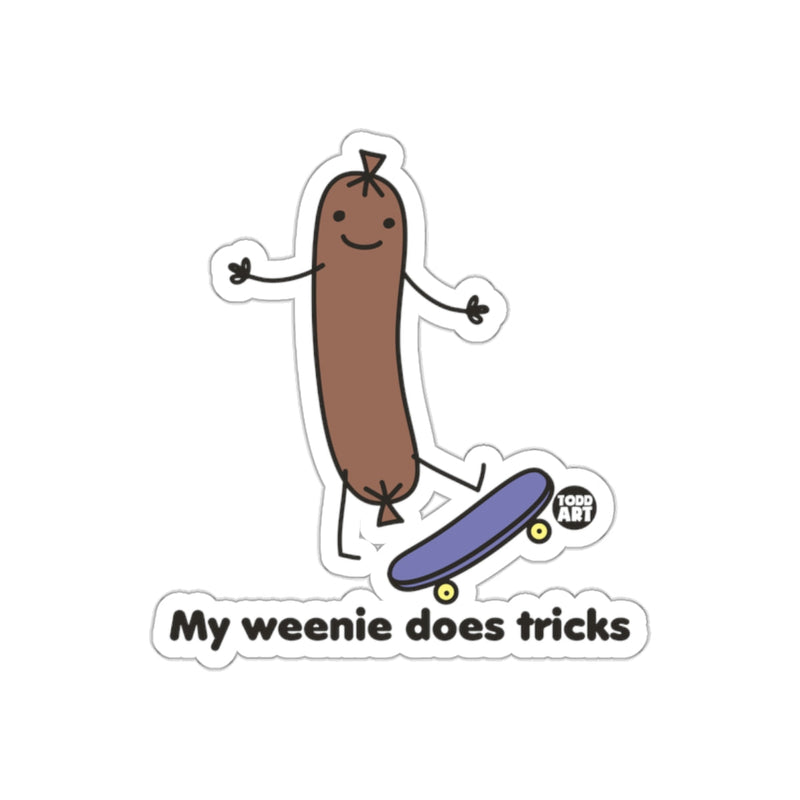 Load image into Gallery viewer, My weenie does tricks funny skateboard sticker
