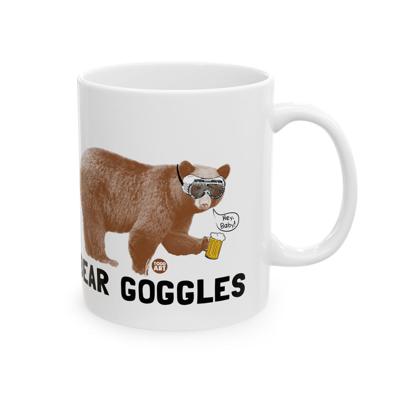 Load image into Gallery viewer, Bear Goggles Mug, Funny Beer Googles Mug, Beer Drinking Bear Mug
