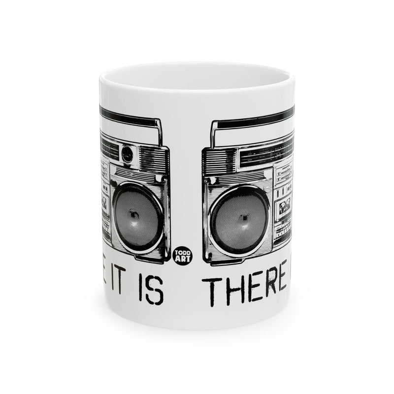 Load image into Gallery viewer, Boom There It is Coffee Mug, Funny Boom Box Meme Mug, Retro Boom Box Mug
