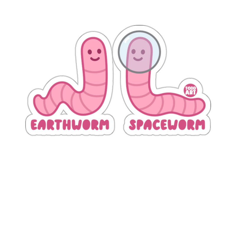 Load image into Gallery viewer, Earthworm and Spaceworm Cute Art Sticker Decals
