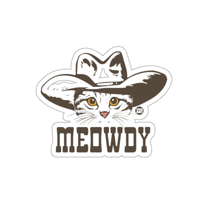 Load image into Gallery viewer, Meowdy Cat Cowboy Hat Design Sticker Product
