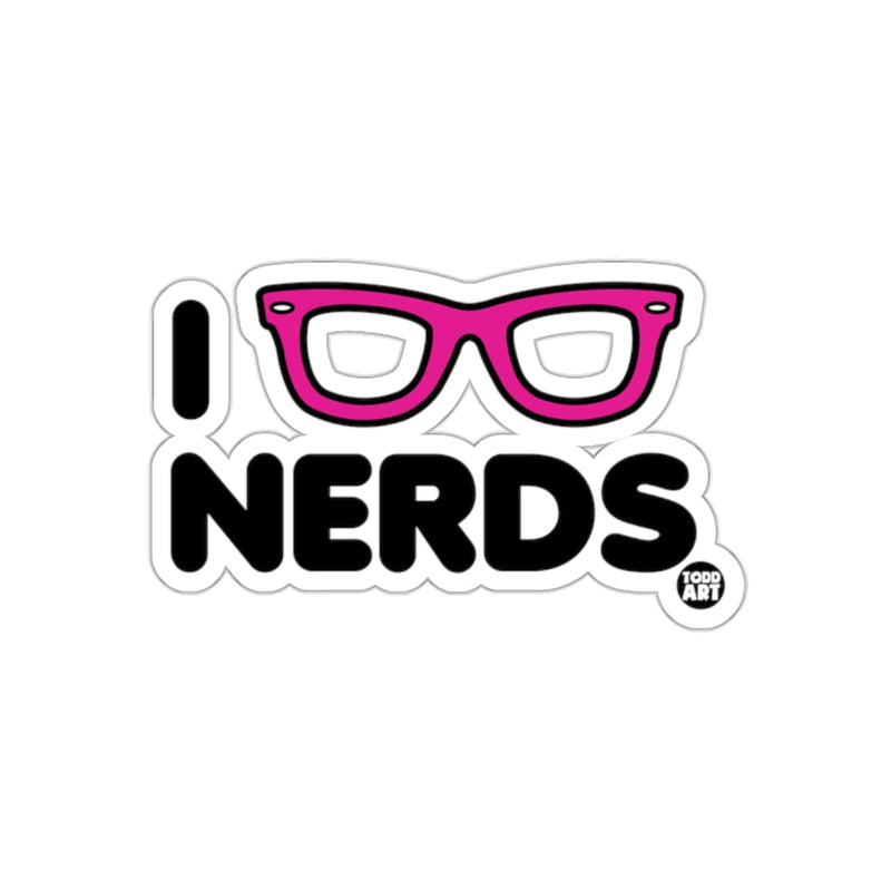 Load image into Gallery viewer, I Love Nerds Pink Glasses Text Design Decorative sticker

