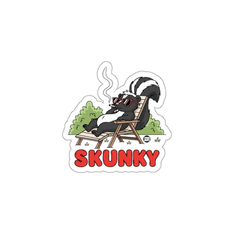 Load image into Gallery viewer, Relaxed Skunky in Sunglasses Sticker Design
