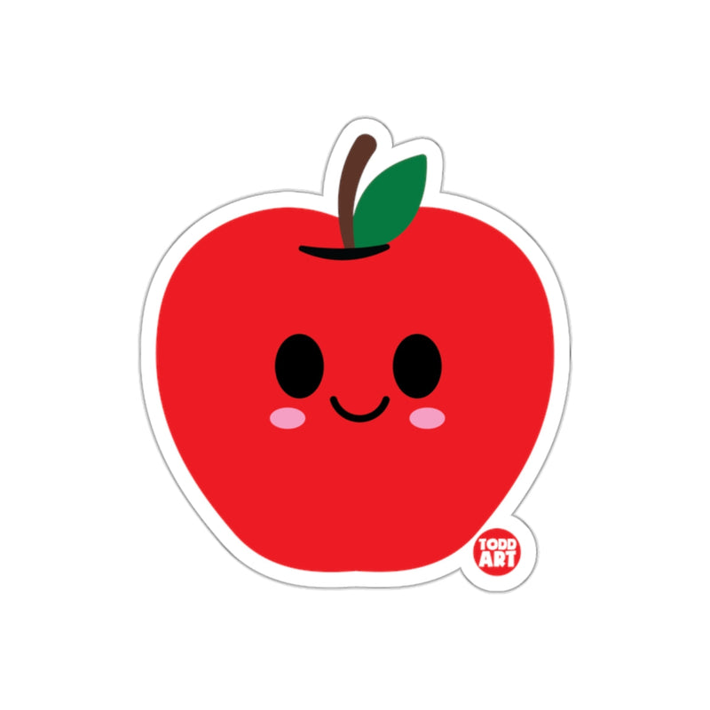 Load image into Gallery viewer, Cute Smiling Red Apple Character Sticker Product
