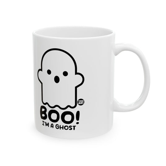 Boo I'm a Ghost Coffee Mug, Funny Halloween Ghost Mug Gift