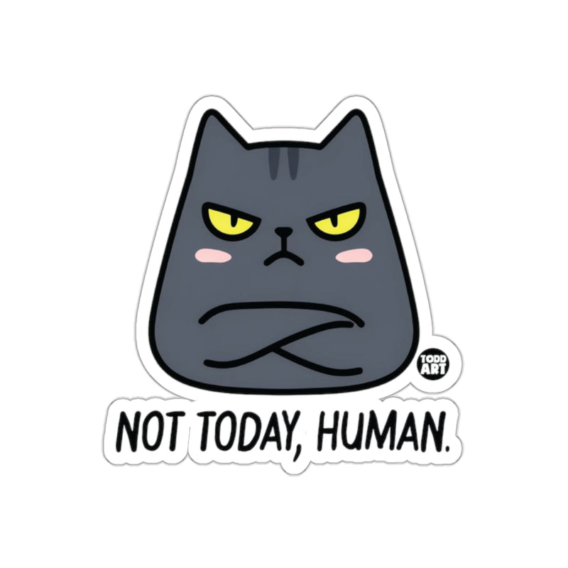 Load image into Gallery viewer, NOT TODAY HUMAN Grumpy Cat Sticker Fun Decal Art
