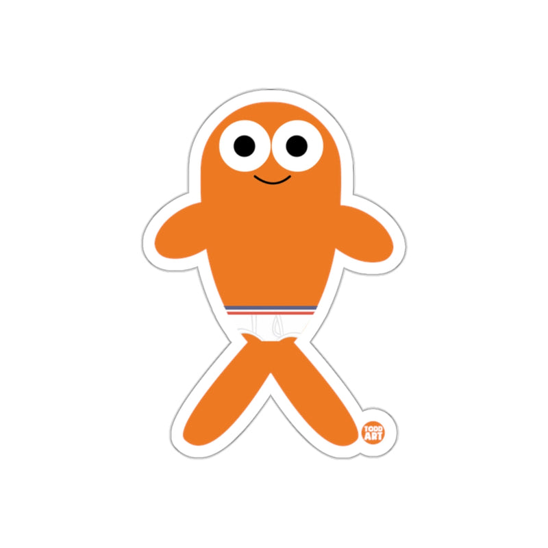 Load image into Gallery viewer, Cartoon Orange Character with Black Eyes Sticker
