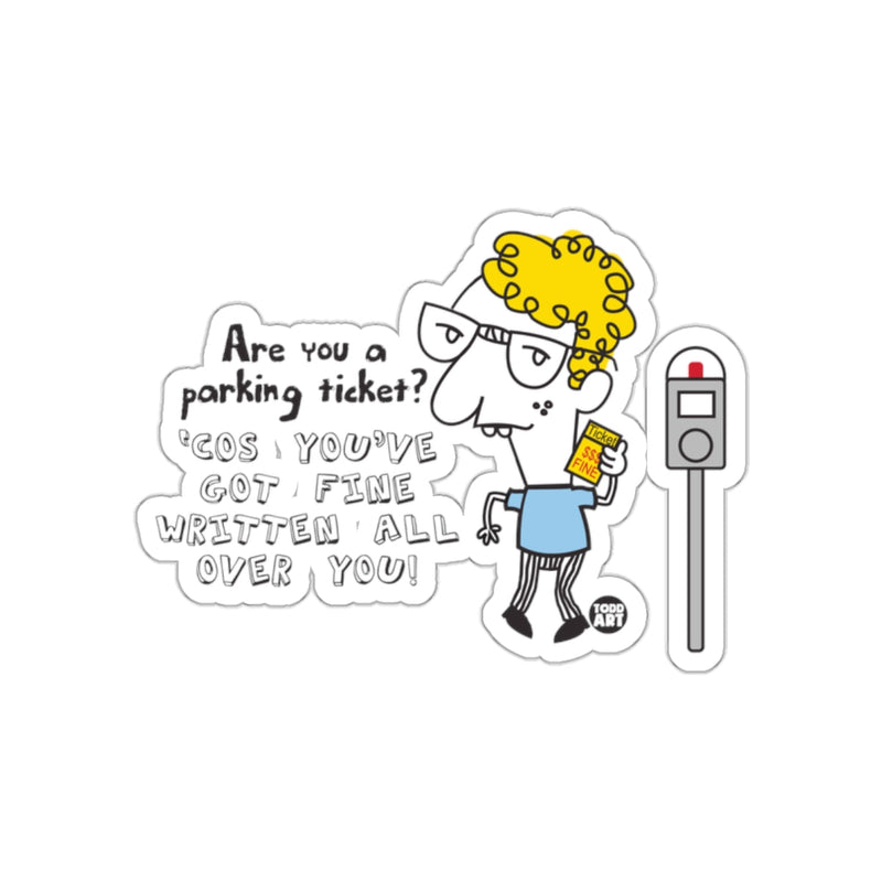 Load image into Gallery viewer, Funny Parking Ticket Sticker With Humorous Cartoon Design

