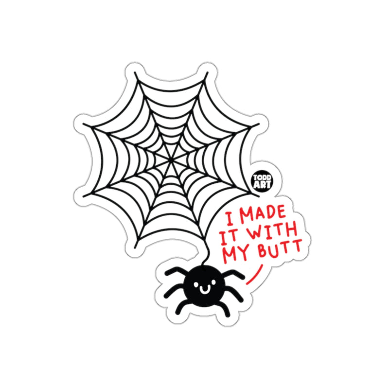 Load image into Gallery viewer, Funny Spider Web Sticker with Humorous Quote
