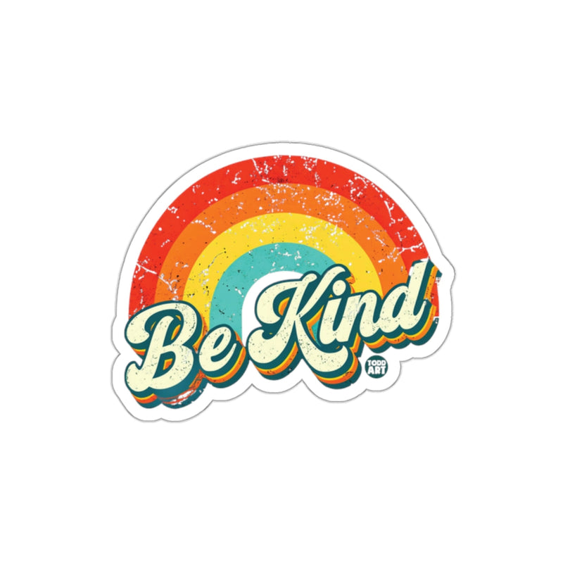 Load image into Gallery viewer, Retro Be Kind Rainbow Design Sticker for Positive Vibes
