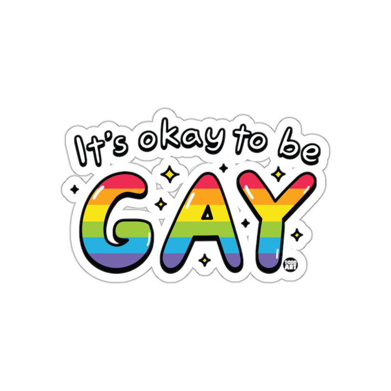 Load image into Gallery viewer, It's Okay to Be Gay Rainbow Design Sticker
