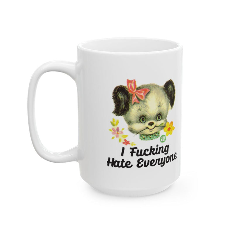 Load image into Gallery viewer, I Fucking Hate Everyone Mug with Cute Animal Design

