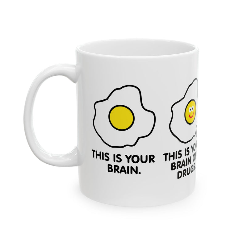 Load image into Gallery viewer, Brain on Drugs Coffee Mug, Brain on Drugs Eggs Mug
