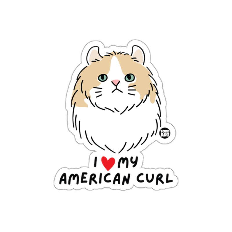 Load image into Gallery viewer, I Love My American Curl Cute Cat Sticker Product
