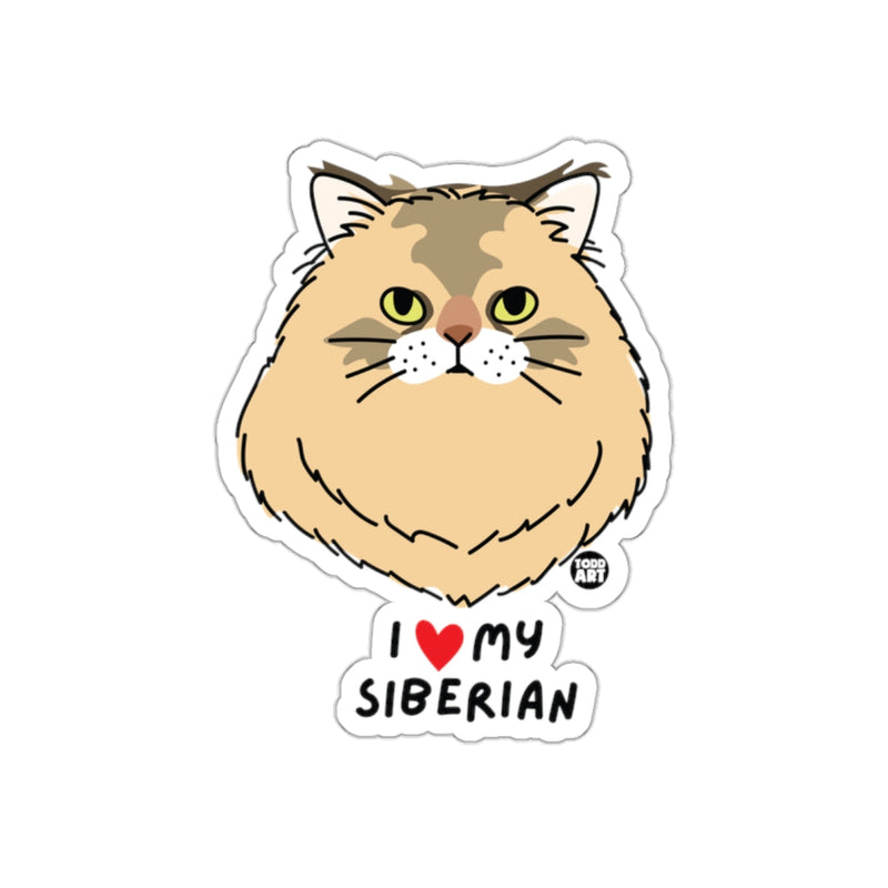 Load image into Gallery viewer, I Love My Siberian Cat Sticker for Cat Lovers

