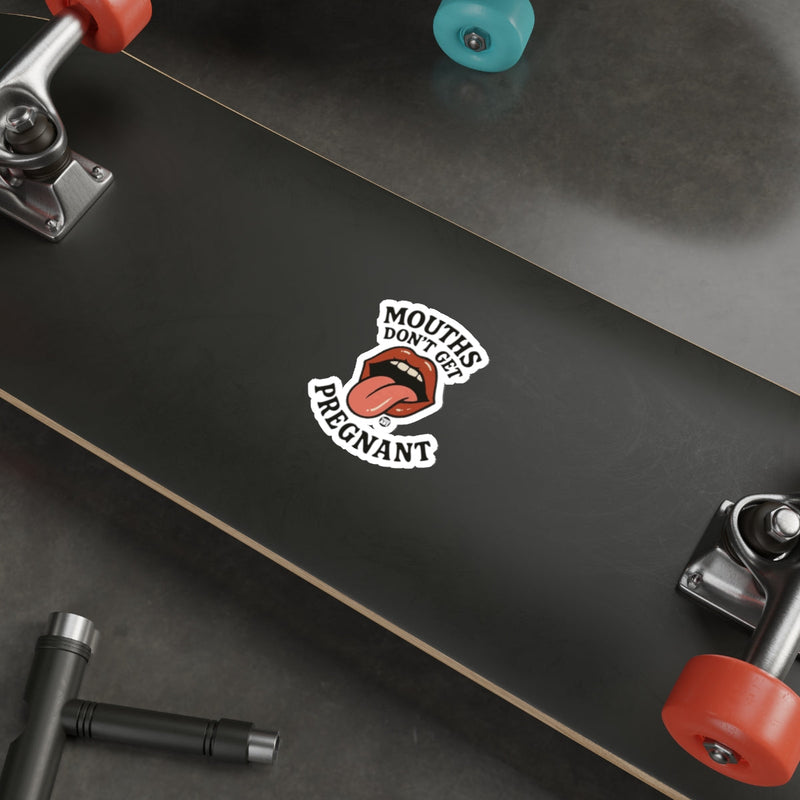 Load image into Gallery viewer, Mouths Don't Get Pregnant Lips Tongue Graphic sticker 
