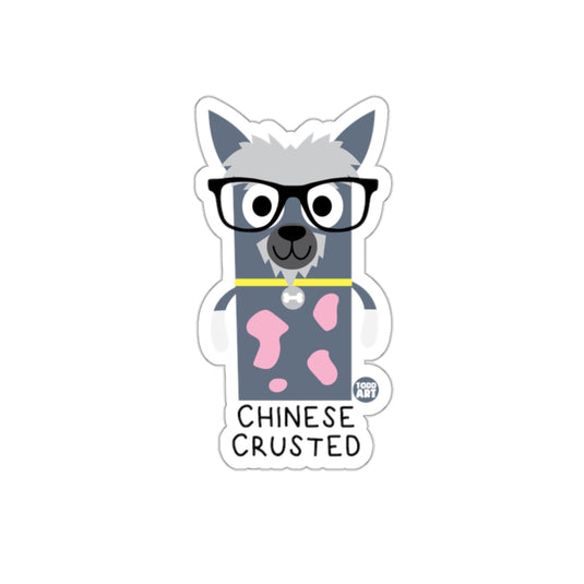 Cute Cartoon Chinese Crested Dog with Glasses Sticker