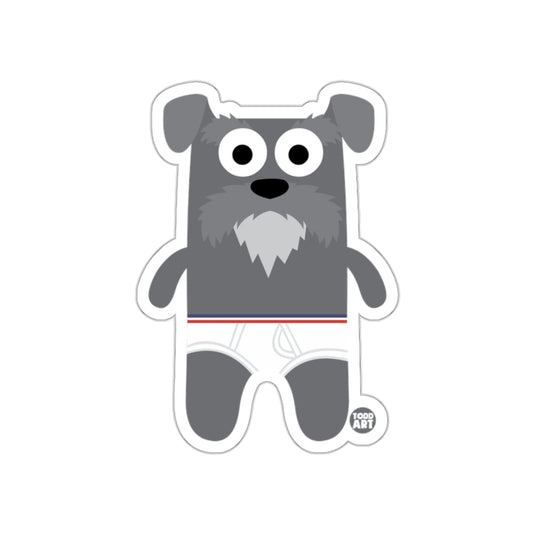 Cute Cartoon Schnauzer Dog Sticker for Kids