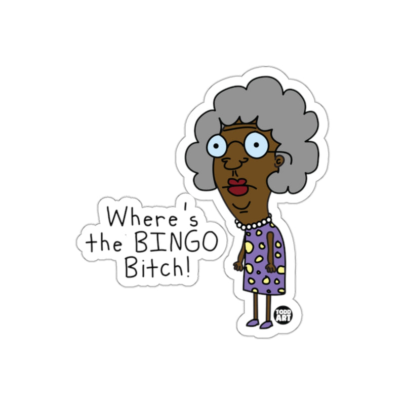 Load image into Gallery viewer, Where's The Bingo Bitch Cartoon Character Sticker
