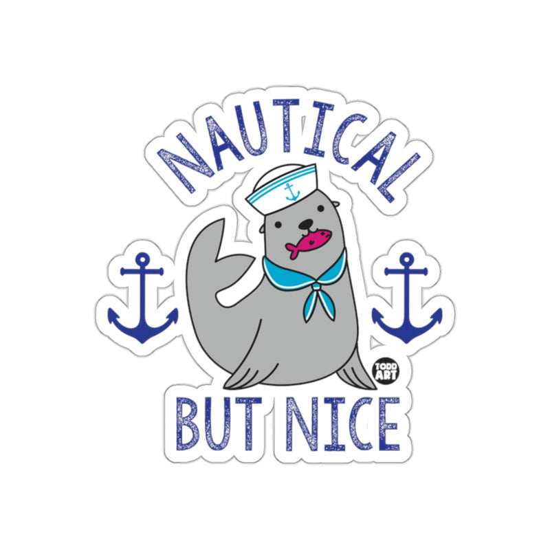Load image into Gallery viewer, Nautical But Nice Funny Sea Animal Sticker Decal
