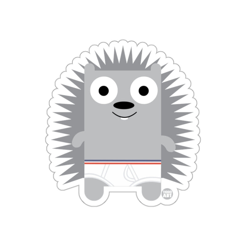 Load image into Gallery viewer, Smiling Hedgehog Character in White Shorts sticker

