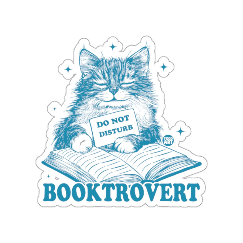 Load image into Gallery viewer, Cute Booktrovert Do Not Disturb Cat Sticker
