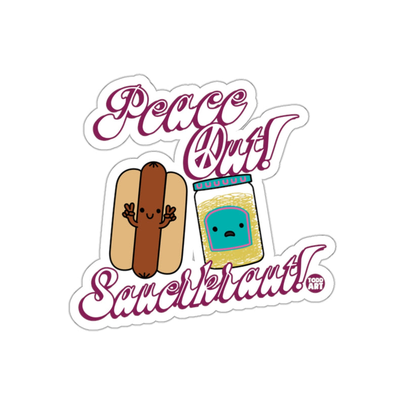 Load image into Gallery viewer, Peace Out Sauerkraut Fun Cartoon Sticker Design
