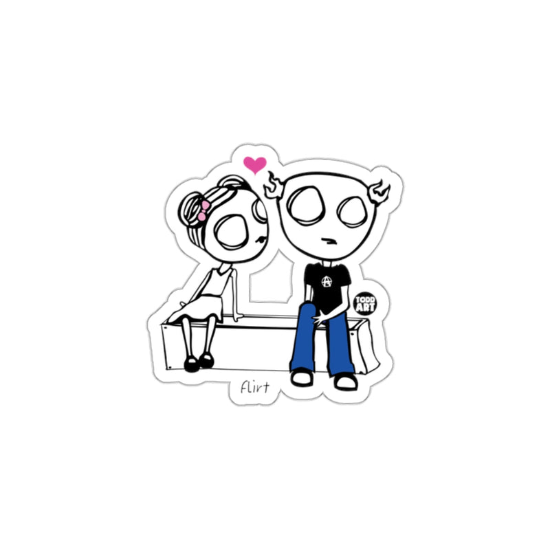 Load image into Gallery viewer, Adorable cartoon couple with pink heart sticker
