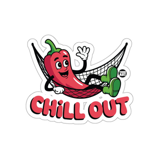 Chill Out Red Pepper Character Sticker for Fun Decor