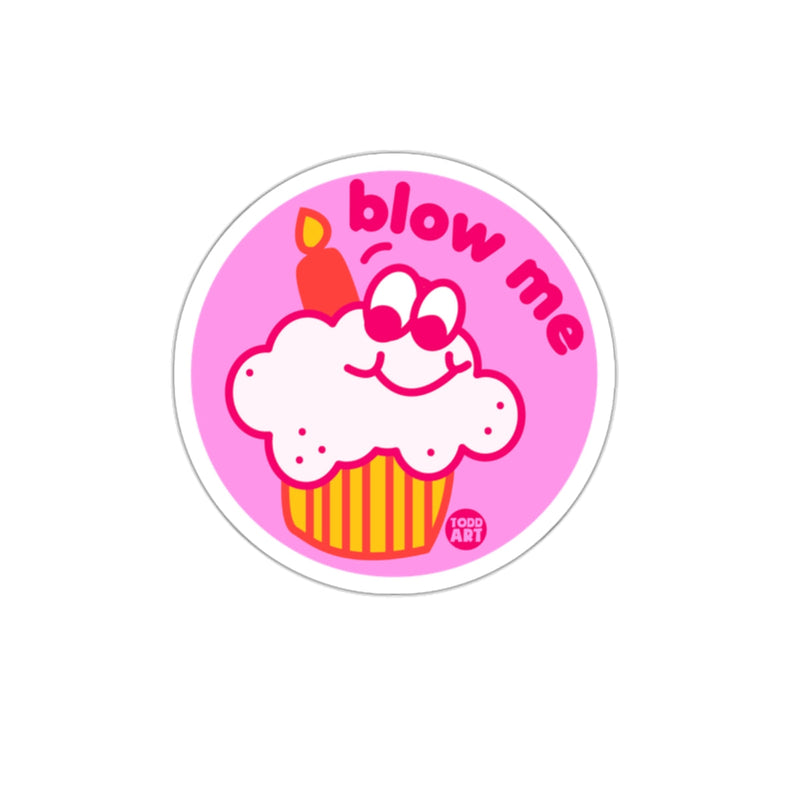 Load image into Gallery viewer, Blow Me Cupcake with Candle Smiling Sticker
