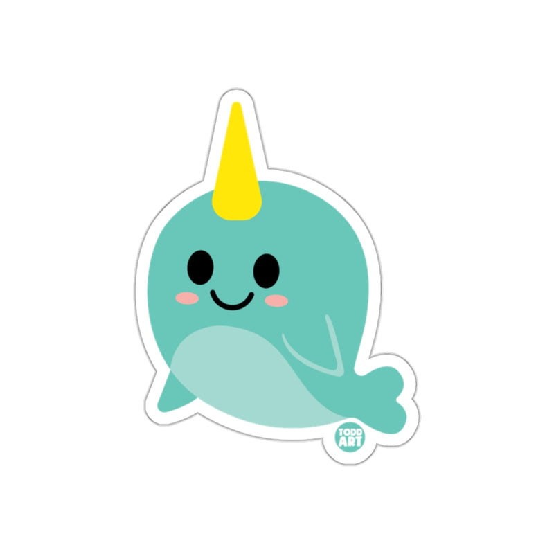 Load image into Gallery viewer, Cute Narwhal with Yellow Horn Todd Art Sticker

