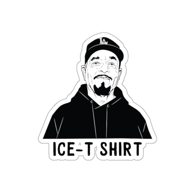 Load image into Gallery viewer, Ice-T With LA Hat and Shirt Black and White Design sticker
