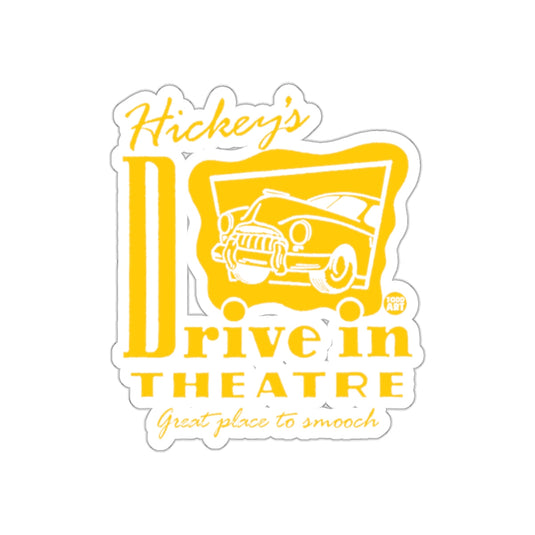Hickey's Drive In Theatre Yellow Car Art Design sticker