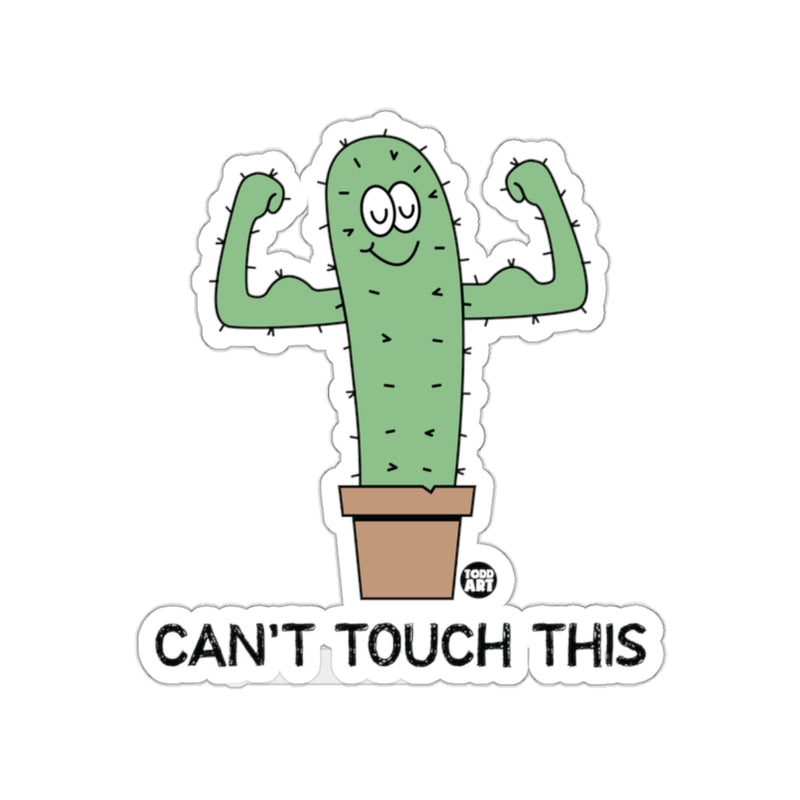 Load image into Gallery viewer, Happy Cactus Can't Touch This Sticker
