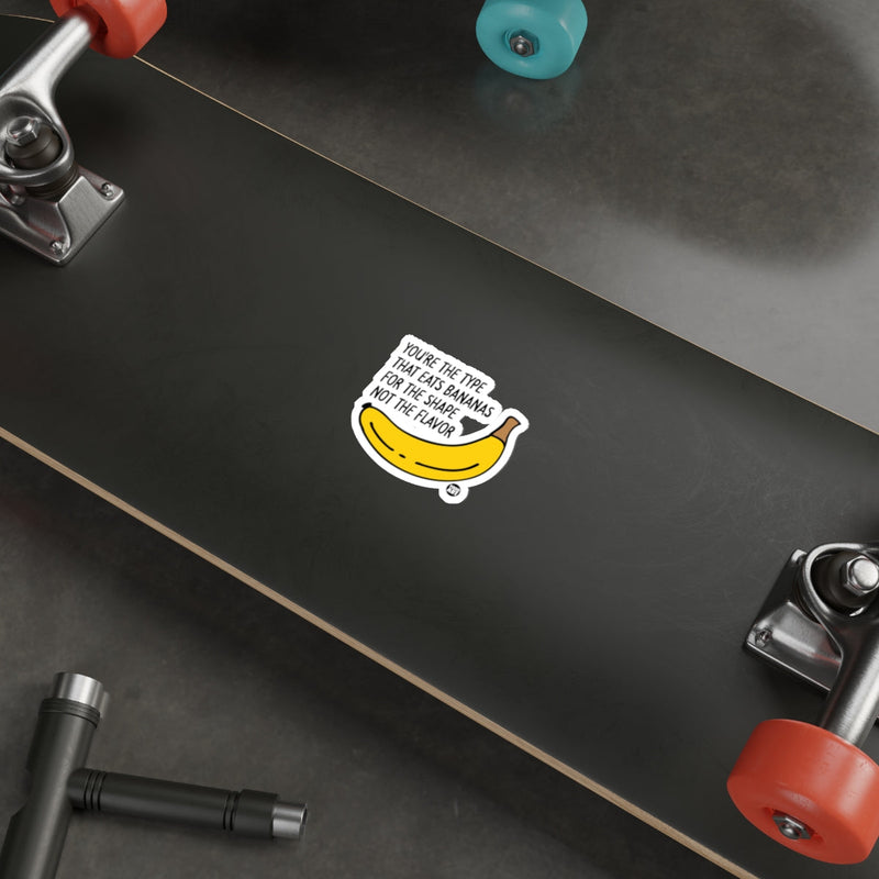 Load image into Gallery viewer, Funny Bananas Shape Not Flavor Skateboard Sticker

