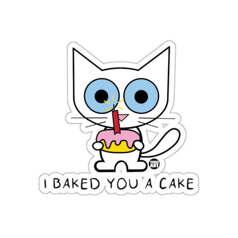 Load image into Gallery viewer, Cute Cat with Cake and Candle Sticker Design
