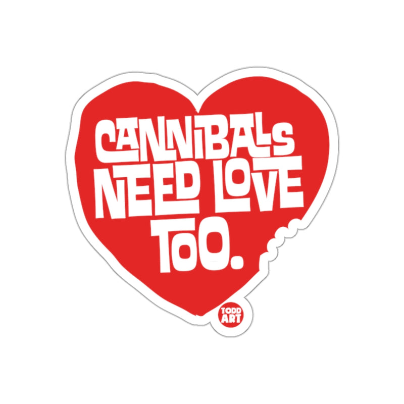 Load image into Gallery viewer, Cannibals Need Love Too Heart Sticker Todd Art
