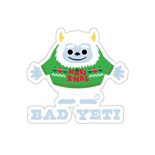 Festive Merry X-Mas Bad Yeti Sticker for Christmas Fun