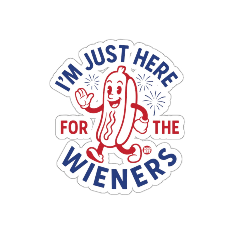 Load image into Gallery viewer, I'm Just Here For The Wieners Sticker Product
