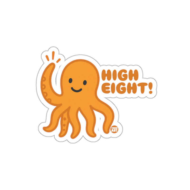 Load image into Gallery viewer, High Eight Cute Orange Octopus Sticker
