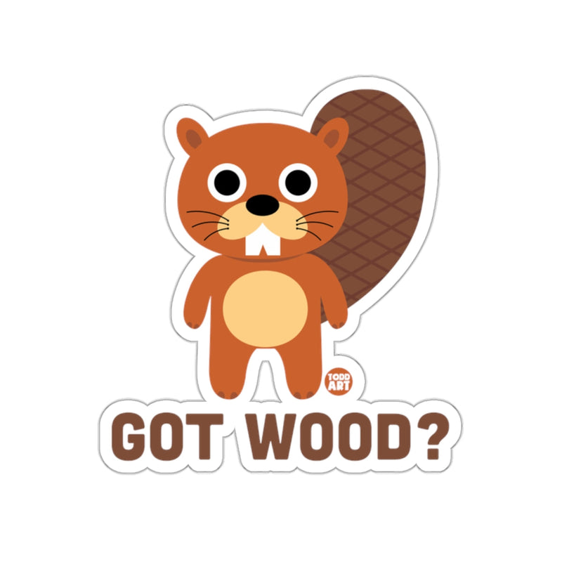 Load image into Gallery viewer, Cute Beaver 'Got Wood?' Sticker for Fun Decor

