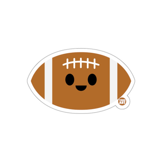 Smiling Cartoon Football Sticker for Sports Fans