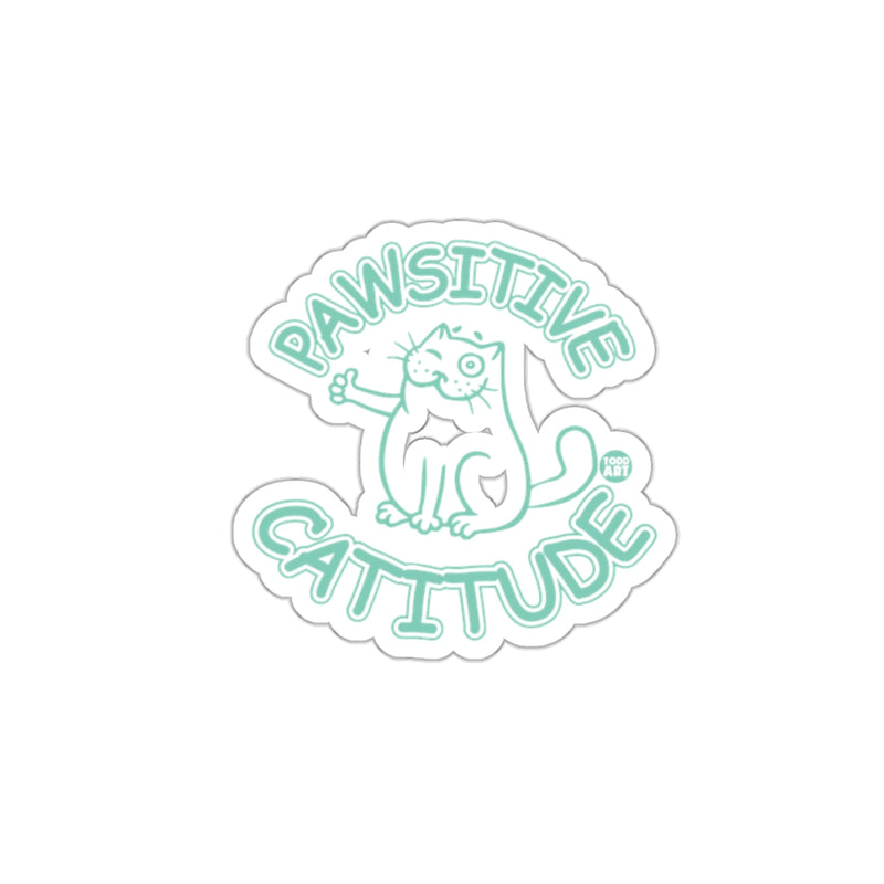 Load image into Gallery viewer, Pawsitive Catitude Whimsical Cat Design Sticker
