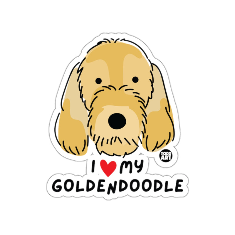 Load image into Gallery viewer, I Love My Goldendoodle Cute Dog Sticker Illustration
