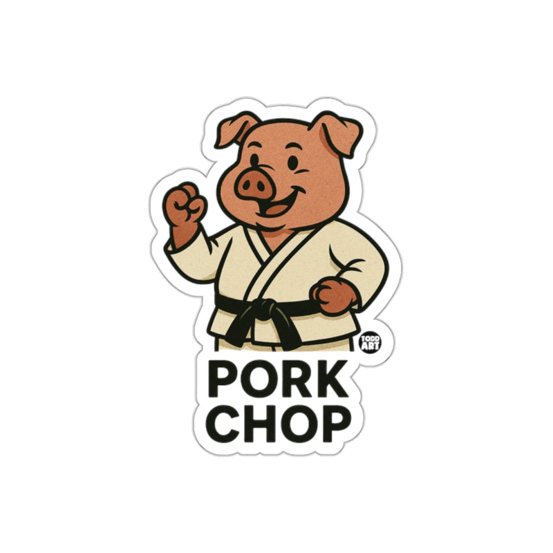 Load image into Gallery viewer, Cartoon Pork Chop Pig Doing Karate Style sticker
